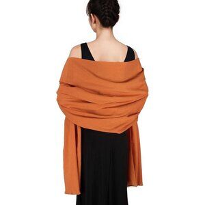 🆕 Women Orange Wedding Evening Dress Pashmina Shawl Winter Foulard Femme Wraps